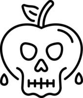 A linear style icon of a poison apple vector