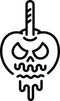 A scary apple icon in linear style vector