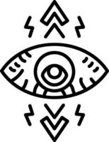 A linear style icon depicting a monster eye vector