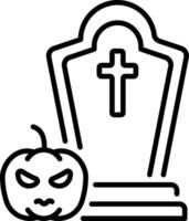 A line style icon of a haunted grave vector