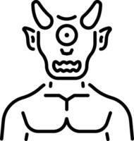 A linear style icon of a scary cyclops character vector