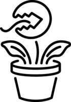 A line style icon of a carnivorous plant vector