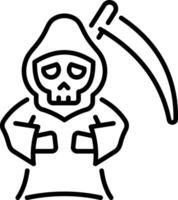 A character wearing death costume, line icon vector