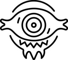 A linear style icon of a demon eye vector