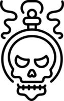 A line style icon of a skull locket vector