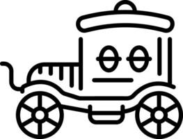 A linear style icon of an old carriage vector