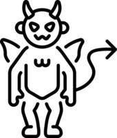 A line style icon of a devil character vector