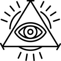 A mystical evil eye icon in linear style vector