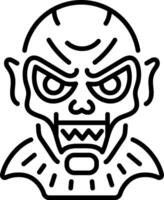 An outline style icon of a possessed mask vector
