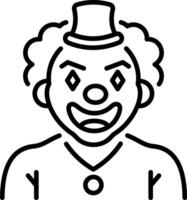 A trendy linear style icon of a scary clown vector