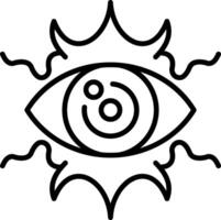 A line style icon depicting a demonic eye vector