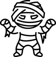 A haunted mummy icon in linear style vector