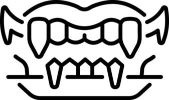 A linear style icon of vampire fangs vector