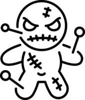 A line style icon of a scary voodoo doll vector