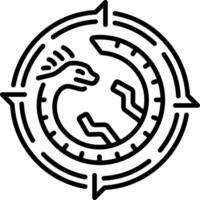A linear style icon of an ouroboros vector