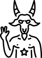 A linear style icon of a Baphomet vector