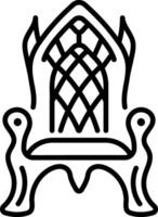 A line style icon depicting gothic throne vector