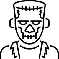 Frankenstein head icon in an outline style vector