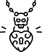 A linear style icon of a skull locket vector
