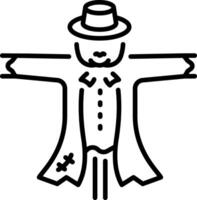 A linear style icon of a spooky scarer vector