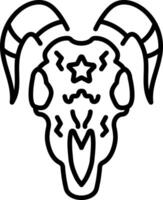 A line style icon showing a goat skull vector