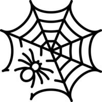 A linear style icon of a spooky spiderweb vector