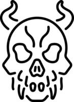 Scatty demon skull icon in linear style vector