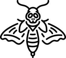 A line style con of a gothic moth vector