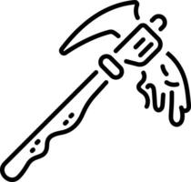 A line style icon of a bloody scythe vector