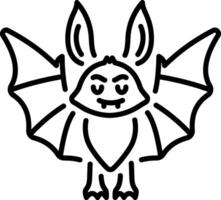 A line style icon depicting an evil bat vector