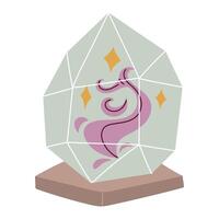 magic crystal with a magical haze inside. Flat color. It is suitable for fantasy projects depicting magic and mysticism. It is ideal for use in books, games, design or mysterious stories. Halloween vector