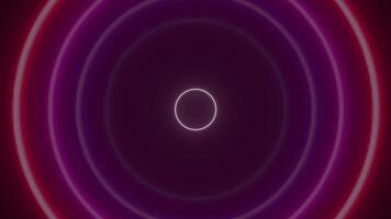 neon circle lines dark gradient background, abstract horizontal long scene for cover, brochure,Abstract glow ring. Digital background. 4k video