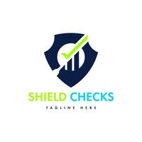 Shield badge check logo design template vector