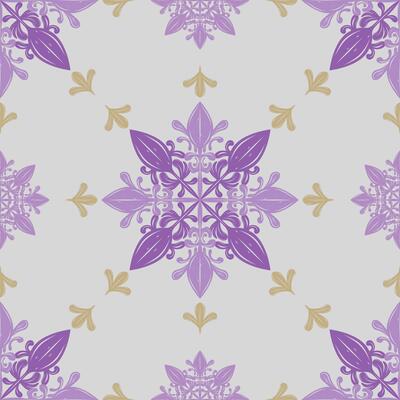Delicate Royal Lilac Blossom Scroll Ornament Purple Violet Gold Silk Weaves on Light Grey Background. Luxury Haute Couture Design for Wallpaper Backdrop Pattern Men's Attire Elaborate Textiles Apparel
