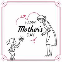 In a tender pose, a mother and daughter shape a heart, reflecting deep affection and unity. vector