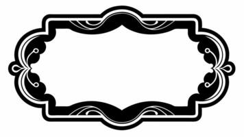 Design of A black and white frame with a scroll design vector