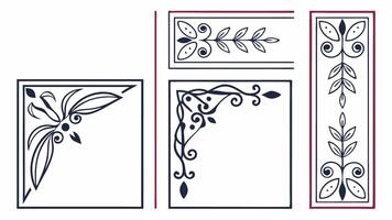 Four different decorative designs on a white background vector