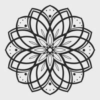 mandala petals unfold in bold black and white. vector