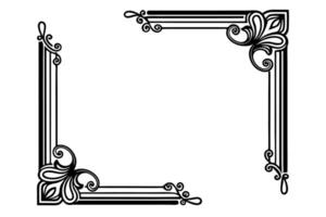 Design of A black and white square frame with ornamental design vector