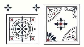 A set of decorative tiles and a decorative design vector