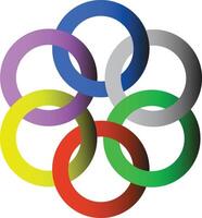 A series of interlocking colored rings vector