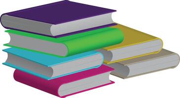 Stacks of colorful books ready to be read and studied, stacked in different colors vector