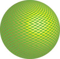 Ball shape with green and yellow pattern vector