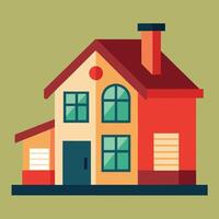 a house with a chimney and a window vector