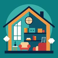 a house with a window vector