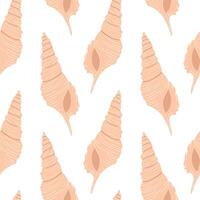 Soft pink seashell pattern on a clean white background for coastal decor vector