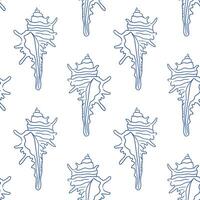 Decorative patterns of seashells on a white background in a minimalist design vector