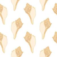 Shell pattern design showcasing various types of seashells on a light background vector