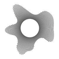 Circular wave, sound ring lines mockup. Radial frame layout. Wavy frame minimal pattern. Radial ray. Wavy design template. Equalizer logo radial spectrum. Voice flat symbol. Depicting audio music icon vector