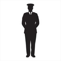 a silhouette of a man in a uniform vector